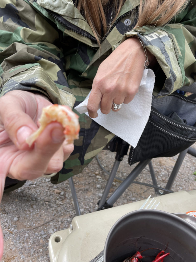 A bit of crawfish meat.