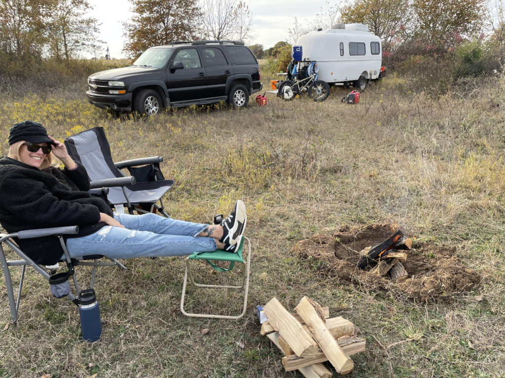 Boon docking setup with fire going.