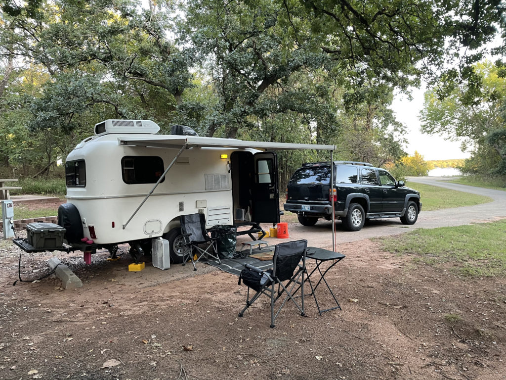 Setting up camp at Lake Arcadia, OK