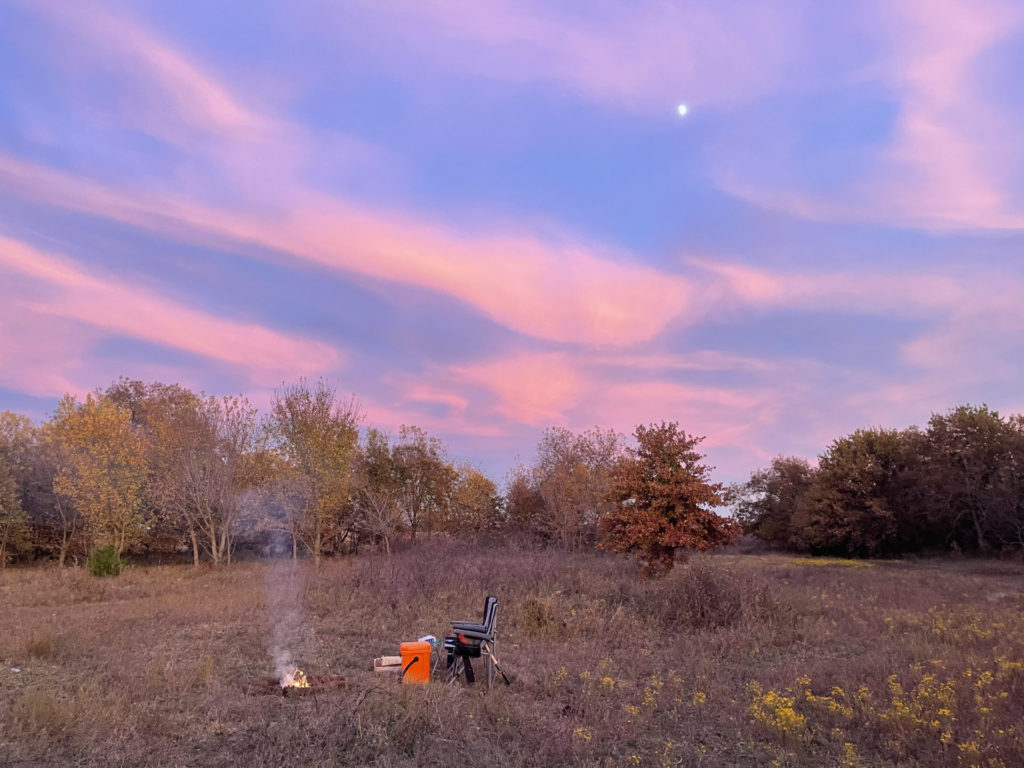 Beautiful pink Oklahoma sunset.