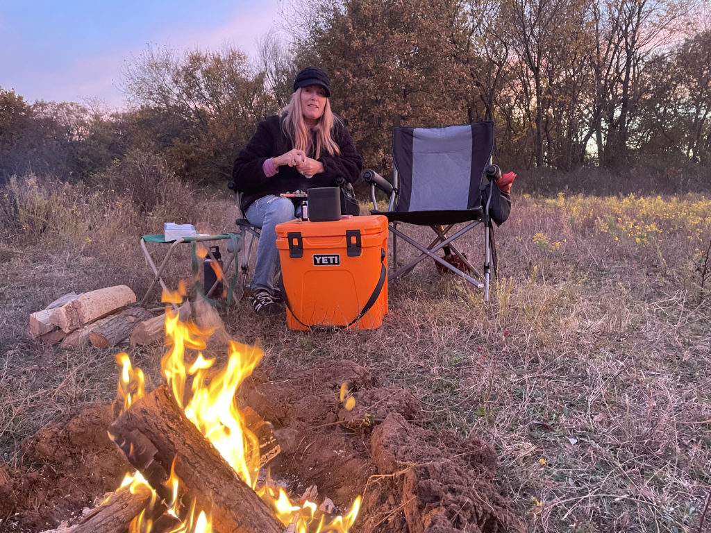 Chillin by the fire.