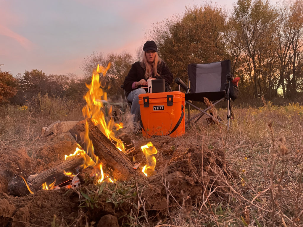 Chillin by the fire.