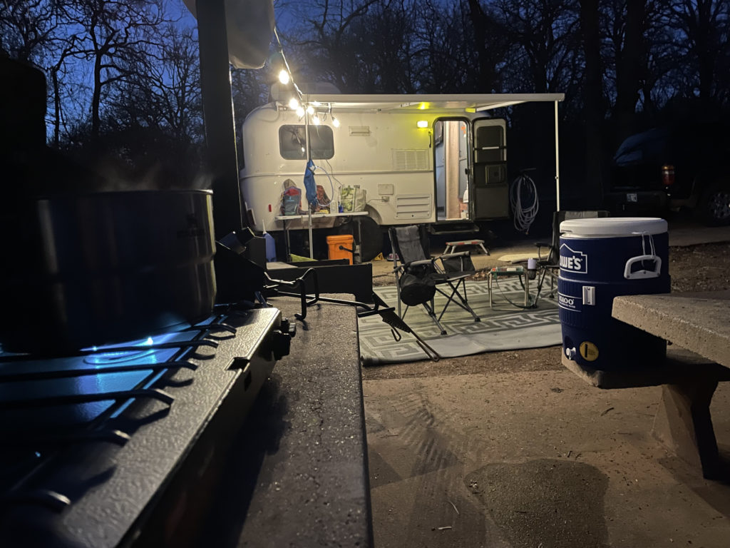Night time dinner prep.