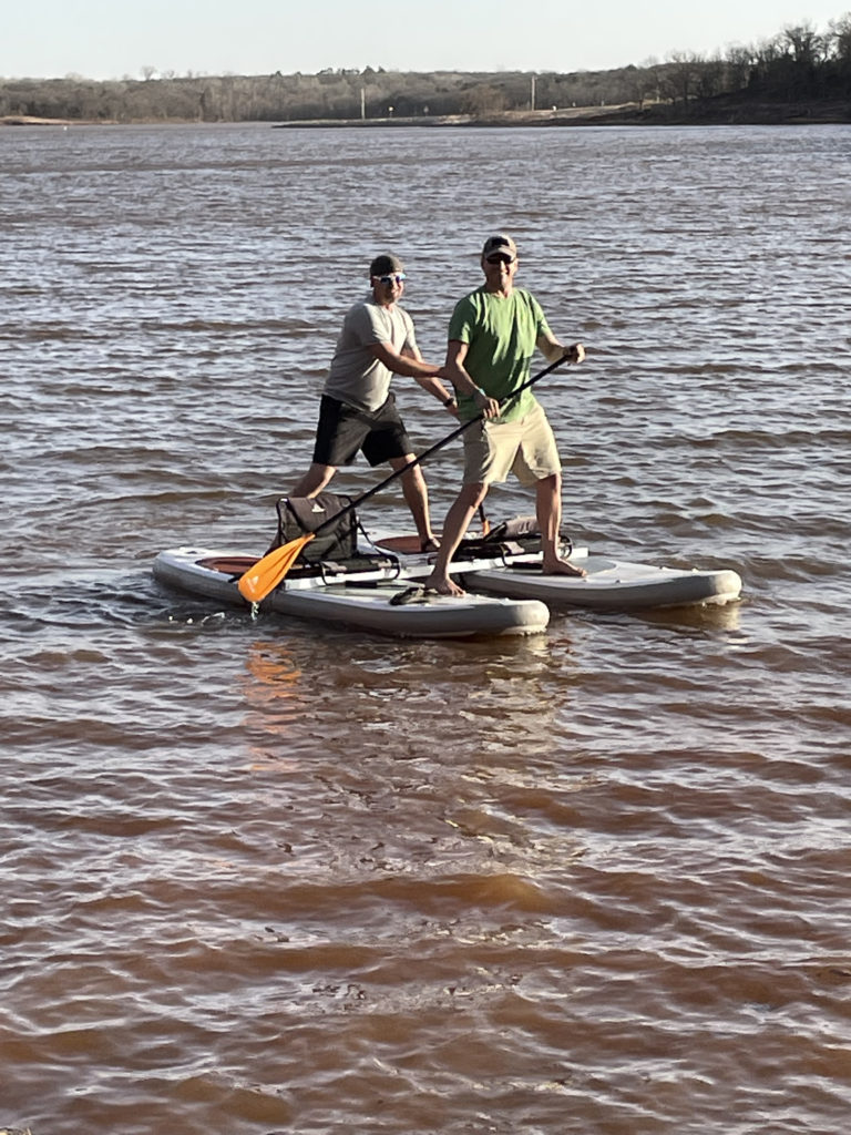 Testing the connection strength of tie down straps with my good friend Jared