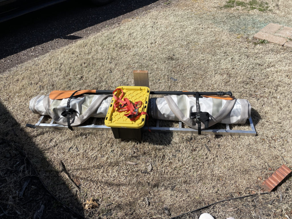 Kayakamaran all wrapped up ready for transport.